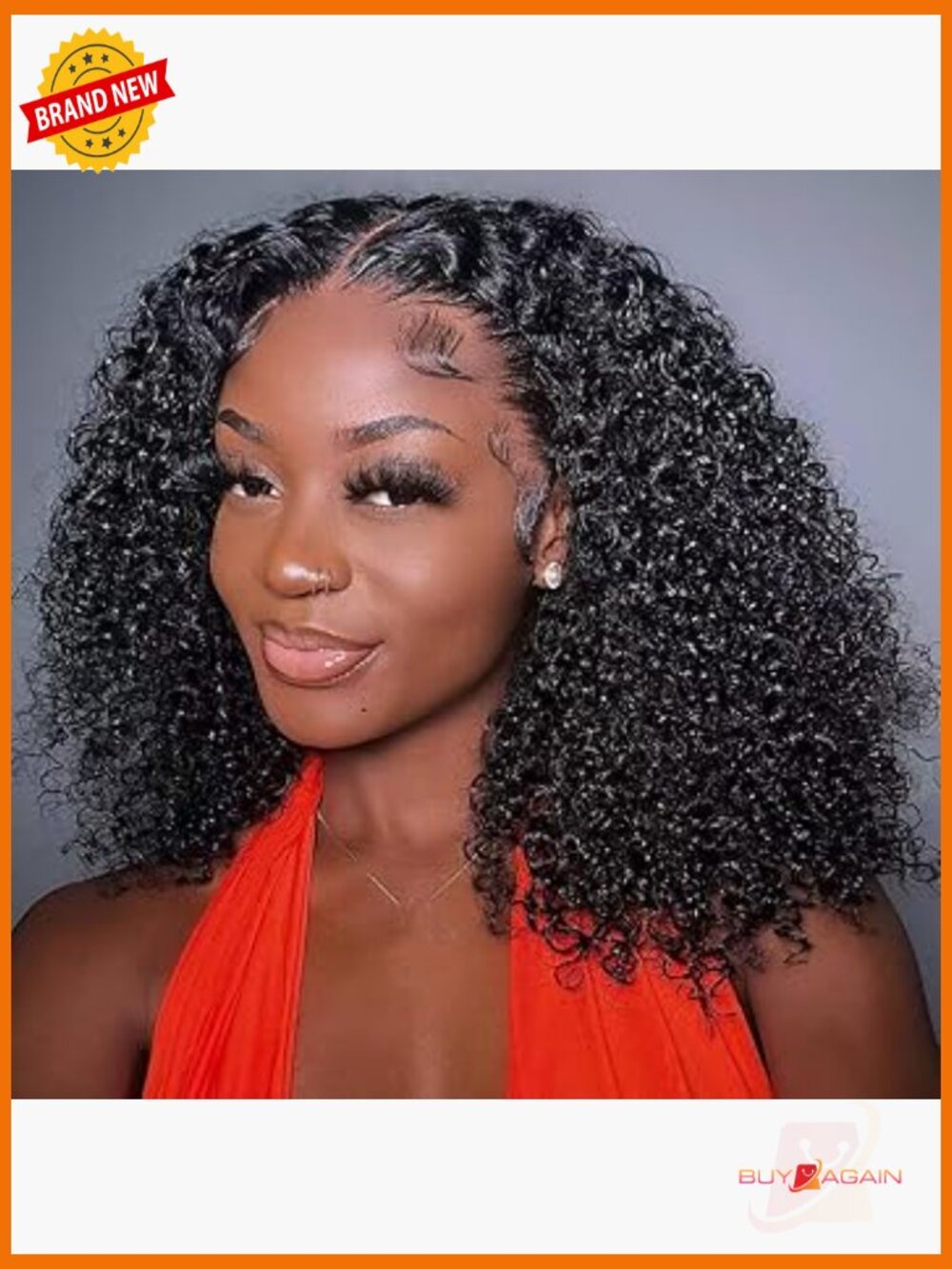 Human Hair Bob Wig Deep Wave Lace Front Curly 220% Density 14 Inch